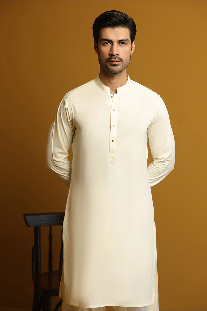 Cream Boski Kameez Shalwar for Men | Mastorat