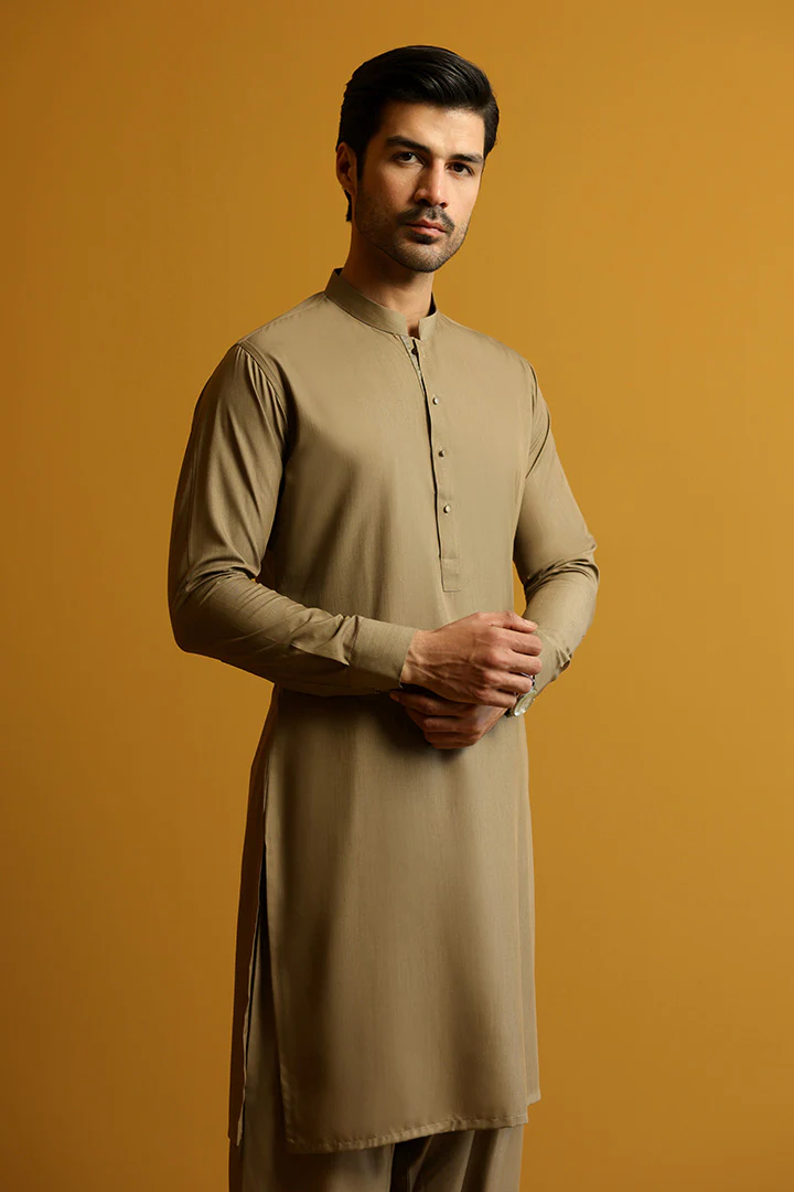 Dark Khaki Men's Shalwar Kameez | Mastorat