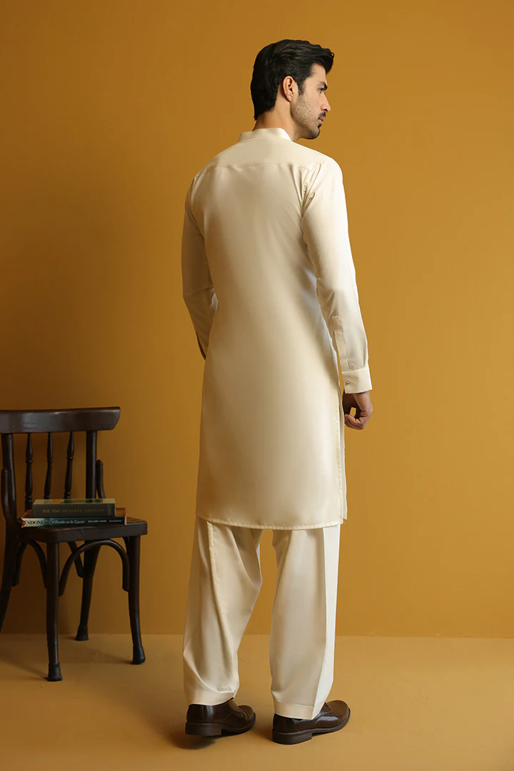 Premium Ivory Kameez Shalwar for Men | Mastorat - Image 2