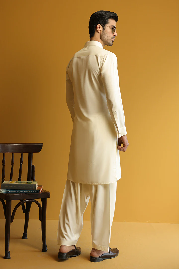 Cream Boski Kameez Shalwar for Men | Mastorat