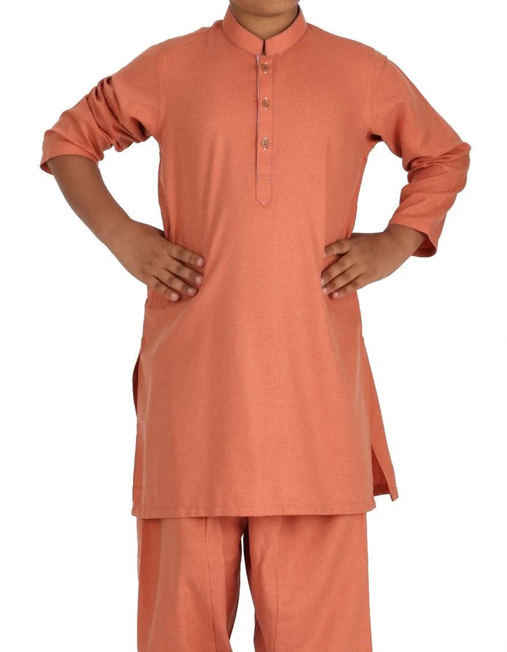 Beautiful Rust Pakistani Boy Dress for Casual Wear K2308 | Mastorat
