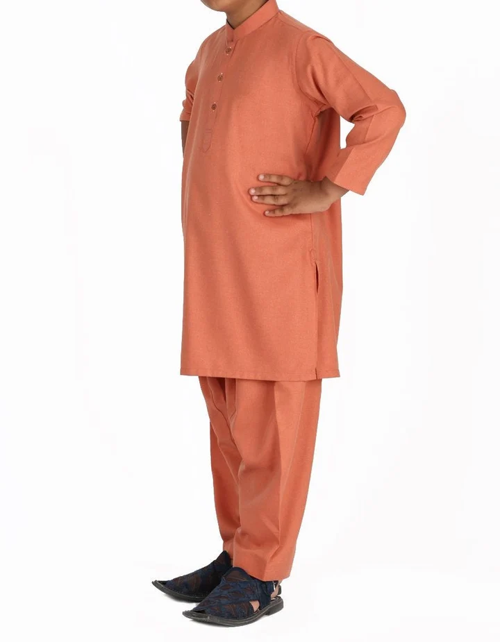 Beautiful Rust Pakistani Boy Dress for Casual Wear K2308 | Mastorat