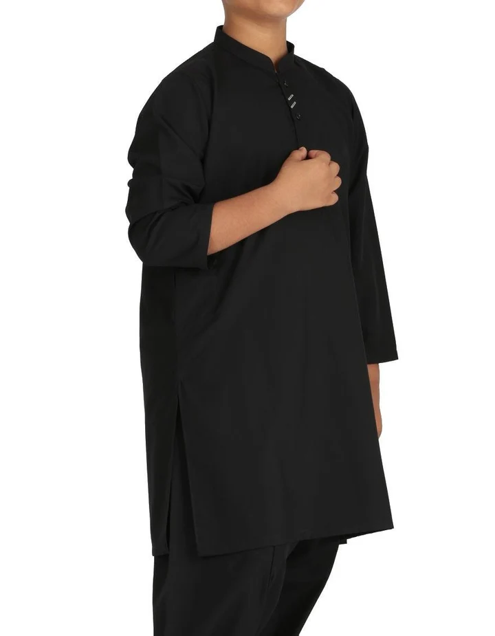 Beautiful Black Pakistani Boy Outfit for Casual Wear K2309 | Mastorat