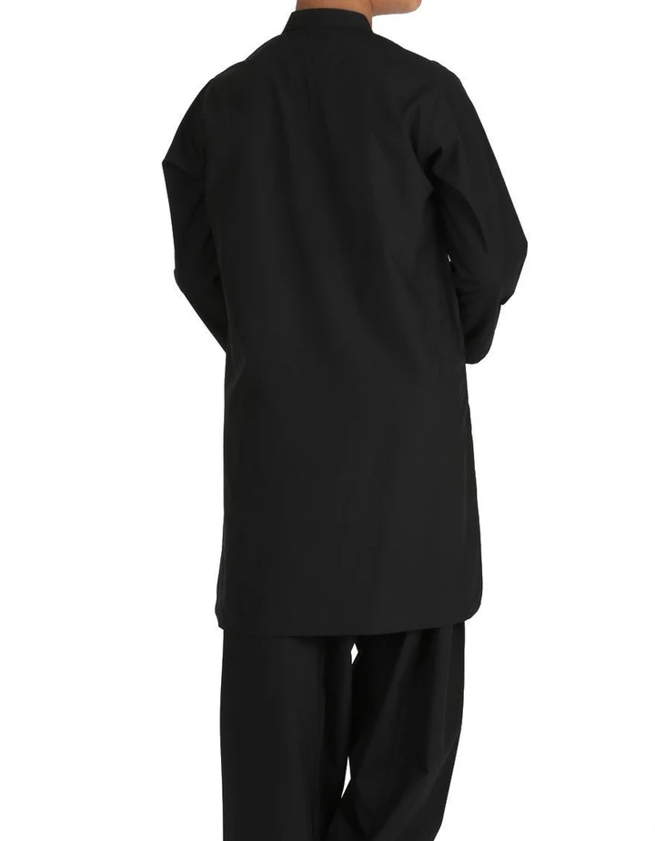 Beautiful Black Pakistani Boy Outfit for Casual Wear K2309 | Mastorat