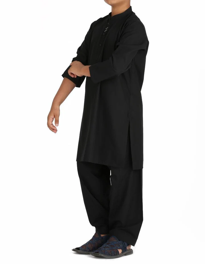 Beautiful Black Pakistani Boy Outfit for Casual Wear K2309 | Mastorat