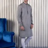 Boys Eid Kurta with Embroidery Gray Cotton | Mastorat