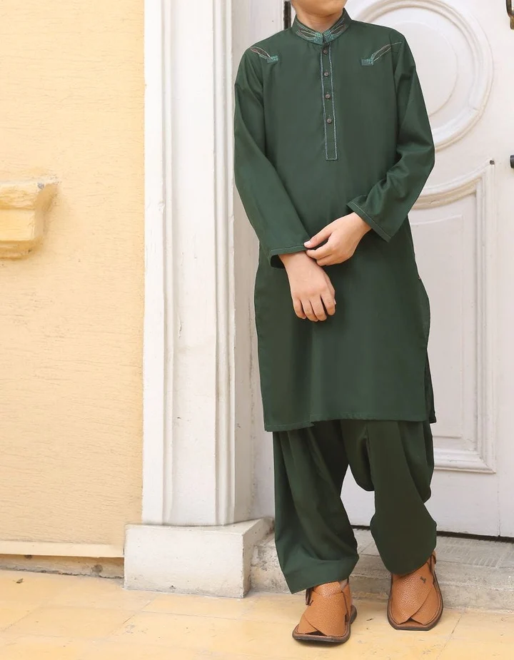 Pakistani Designer Boy Dress Flag Green K2314 | Mastorat