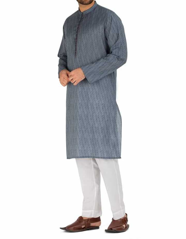 Eid Shalwar Kameez for Men Dark Grey Cotton | Mastorat