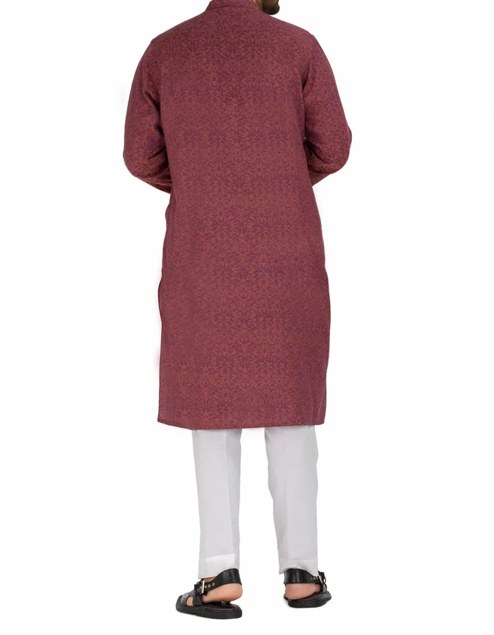 Men Eid Dress in Maroon Color Cotton Shalwar Kameez | Mastorat