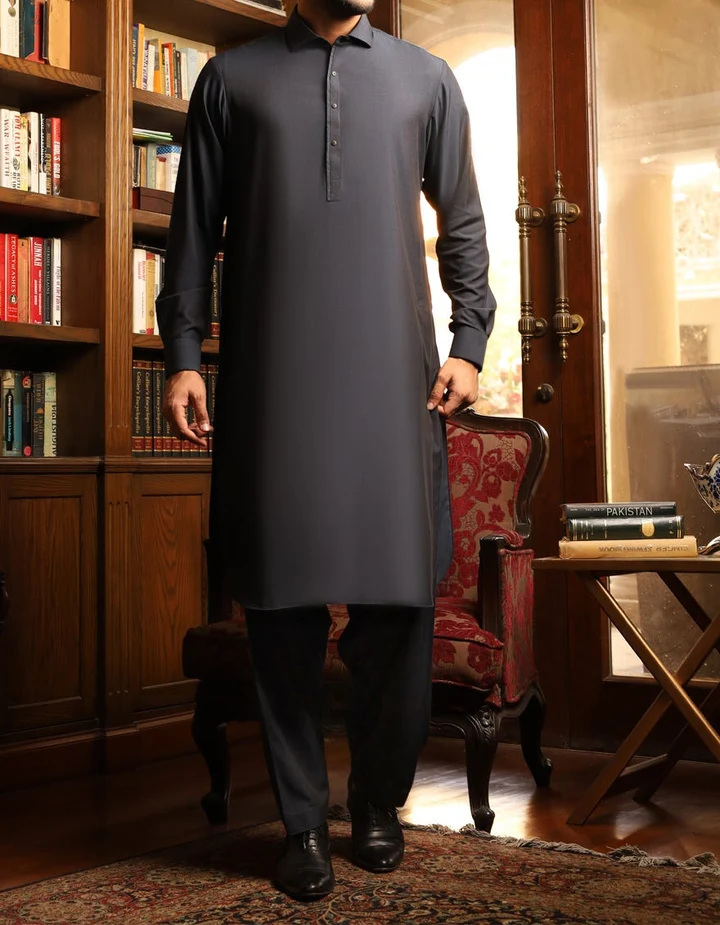 Black Cotton Men Eid Suit Online Shopping | Mastorat