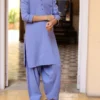 Blue Pakistani Boys Dress with Applique Design | Mastorat