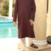 Maroon Pakistani Boys Kurta With Embroidery | Mastorat
