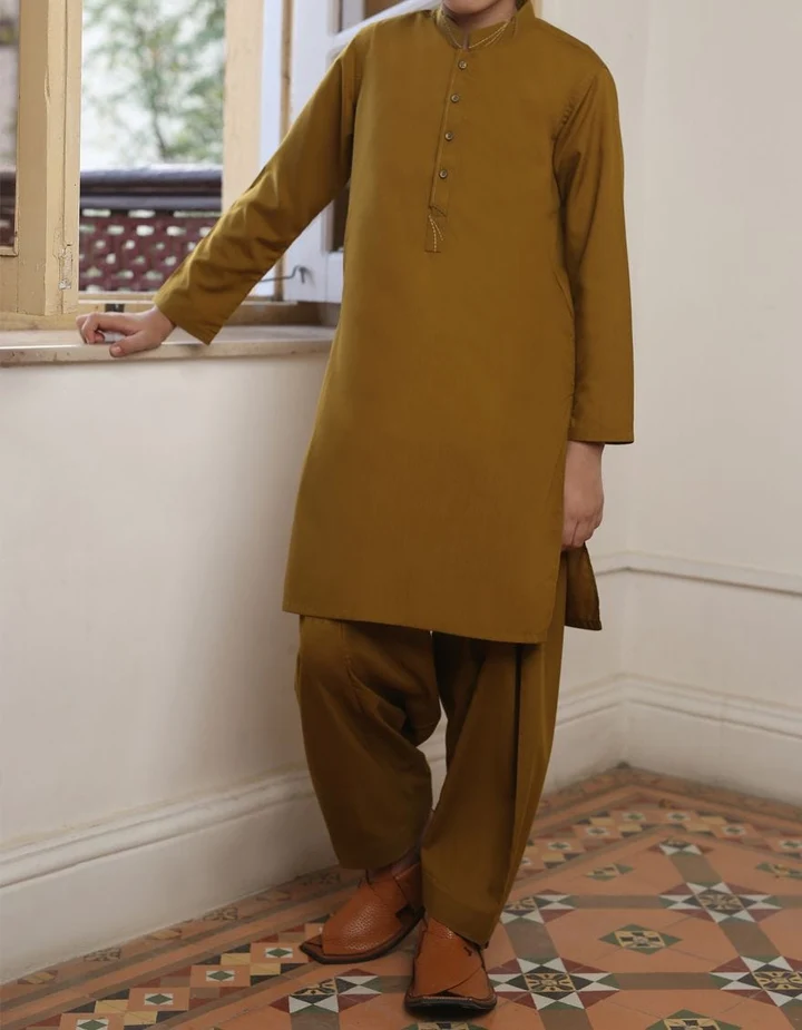 Dark Brown Pakistani Boys Outfit K2301 | Mastorat