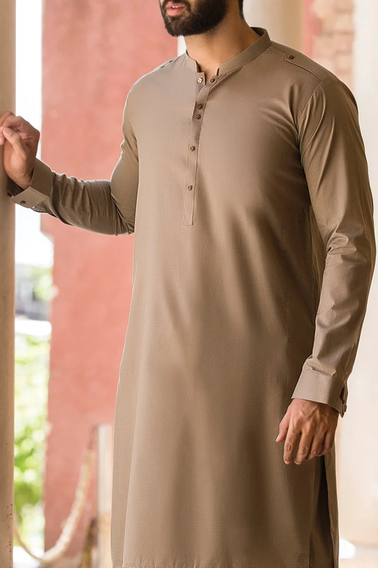 Pakistani Men's Designer Sand Shalwar Kameez M2754