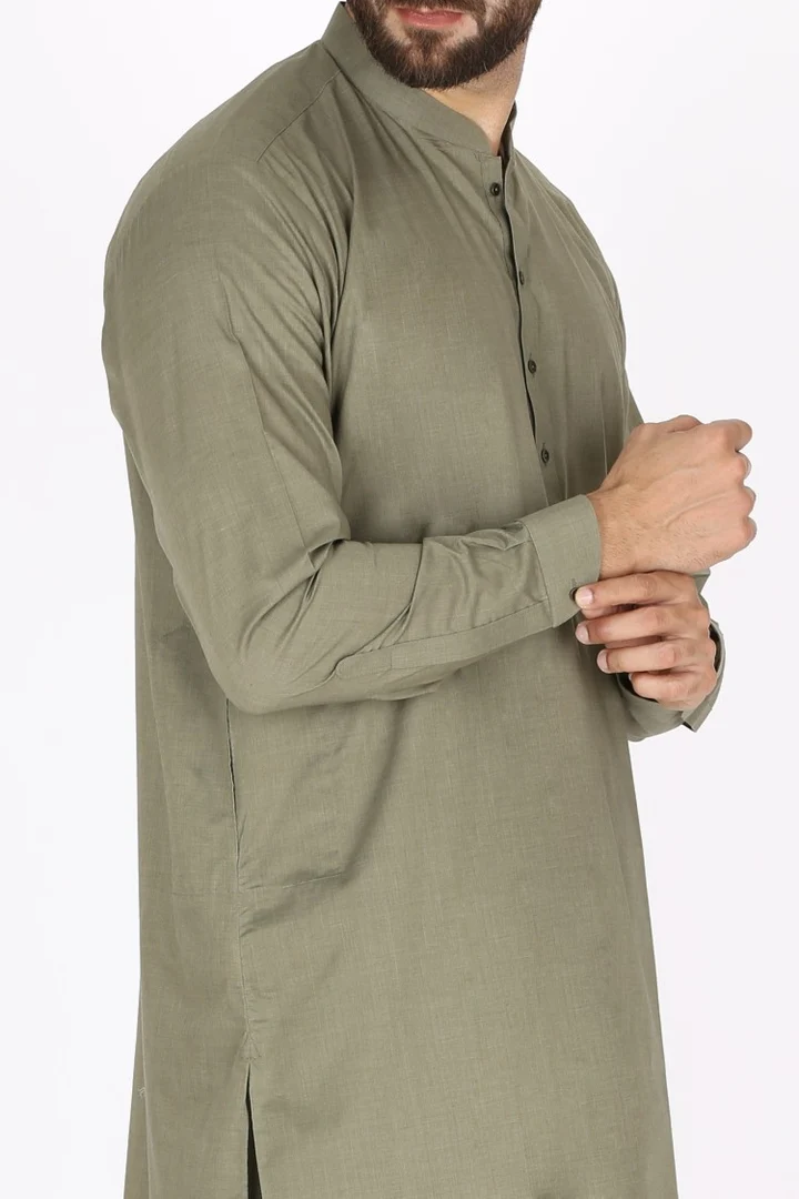 Pakistani Green Shalwar Kameez Design Gents M2758
