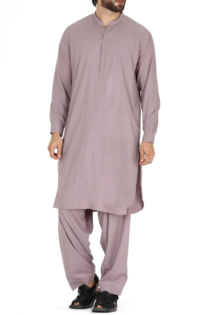 Pakistani Men's Light Purple Salwar Kameez