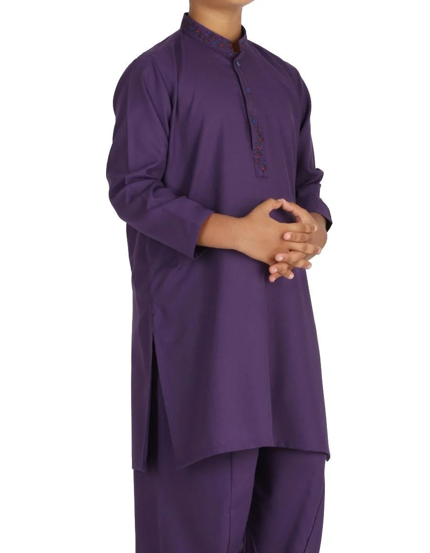 Designer Pakistani Boy Dress Dark Purple K2311 | Mastorat
