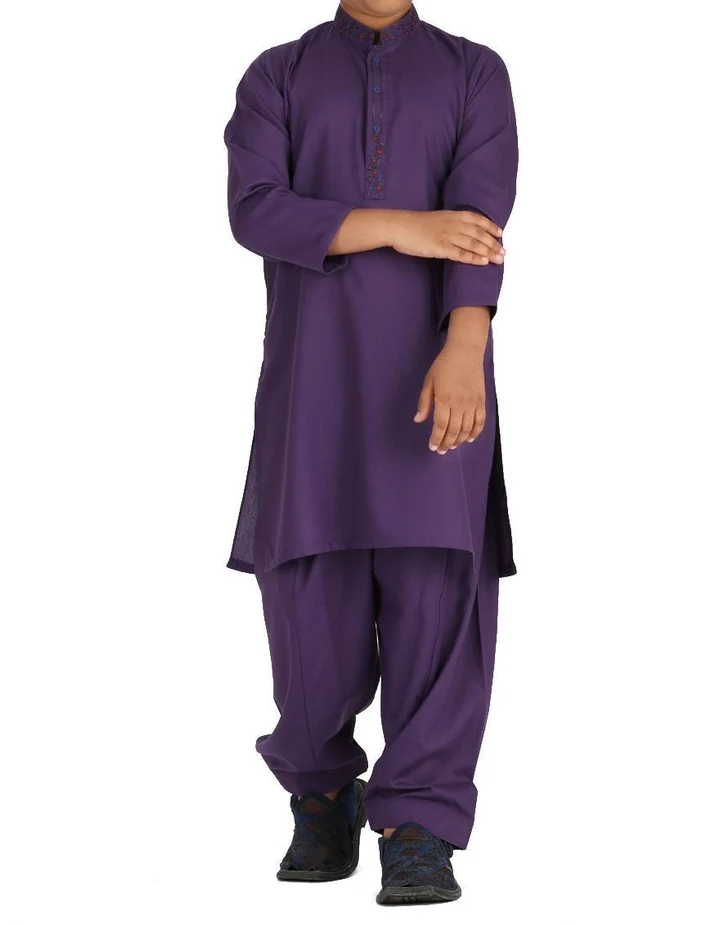 Designer Pakistani Boy Dress Dark Purple K2311 | Mastorat