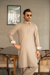 Stone Grey Kameez Shalwar C-10205 | Mastorat