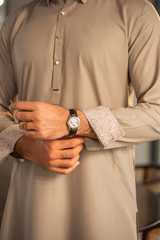 Stone Grey Kameez Shalwar C-10205 | Mastorat