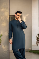 Mastorat Teal Blue Embroidered Kameez Shalwar C-10201