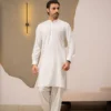 White Embroidered Kameez Shalwar for Men | Mastorat