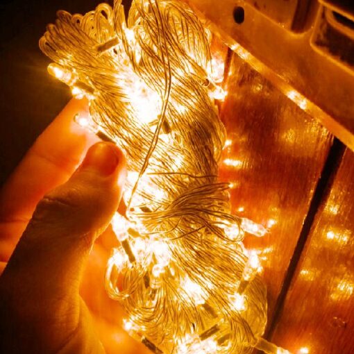 Golden Fairy Lights Strings electric LED plug in strings for wall Decoration at weddings, birthdays, baby shower, bridal shower or other events