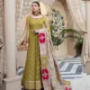 Hiranur Mustard Green Pishwas with Sharara | Mastorat