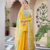 Miray Bright Yellow Chikankari Sharara Suit | Mastorat