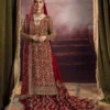 Roushana Bright Red Gharara Bridal Set | Mastorat