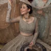 Mah – Hand Embellished Beige Tissue Bridal Lehnga | Mastorat