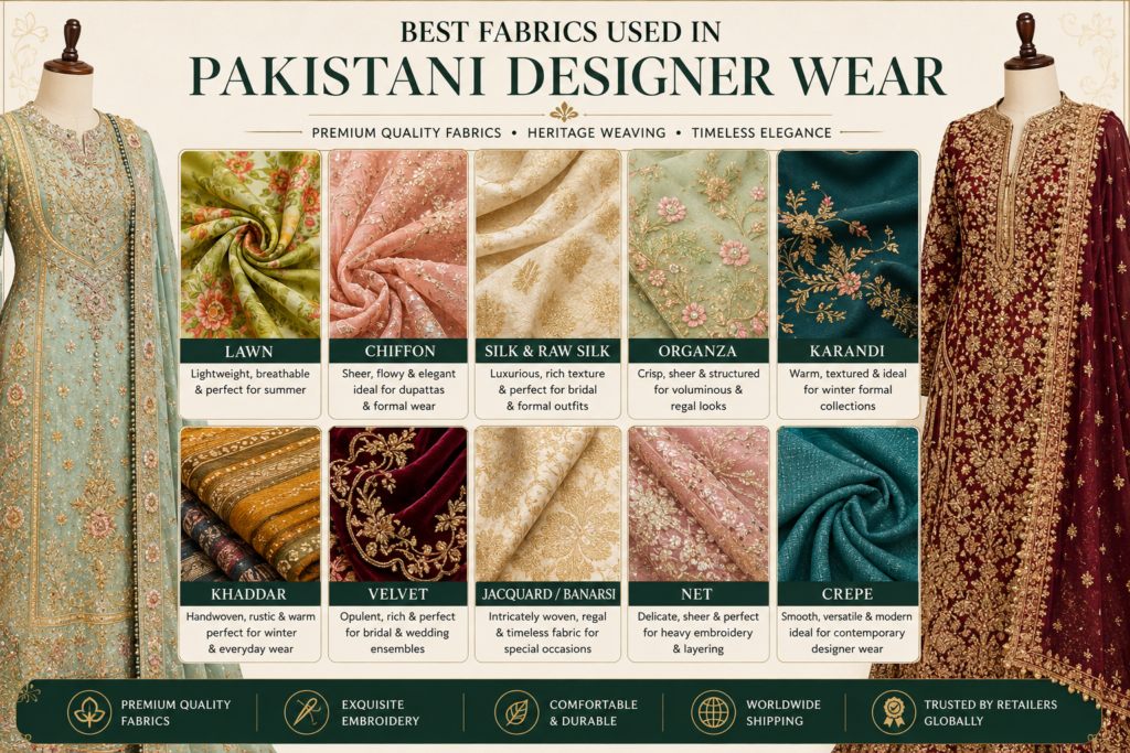 Best Fabrics Used in Pakistani Designer Wear