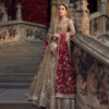 Ghina Gold & Red Bridal Lehenga Choli | Luxury Pakistani Bridal Dress – Mastorat