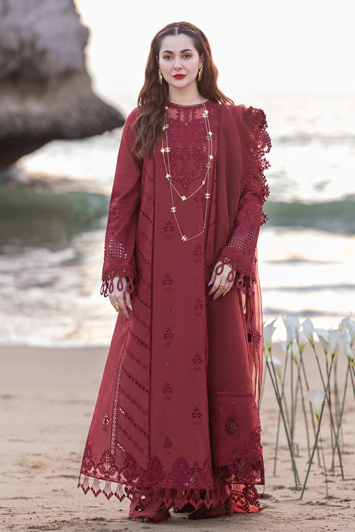 Lawn 3PC Chikankari Embroidered Suit with Dupatta