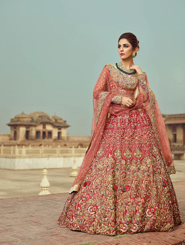 Pariza Luxury Bridal Lehenga with Net Choli | Mastorat