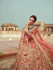 Pariza Luxury Bridal Lehenga with Net Choli | Mastorat