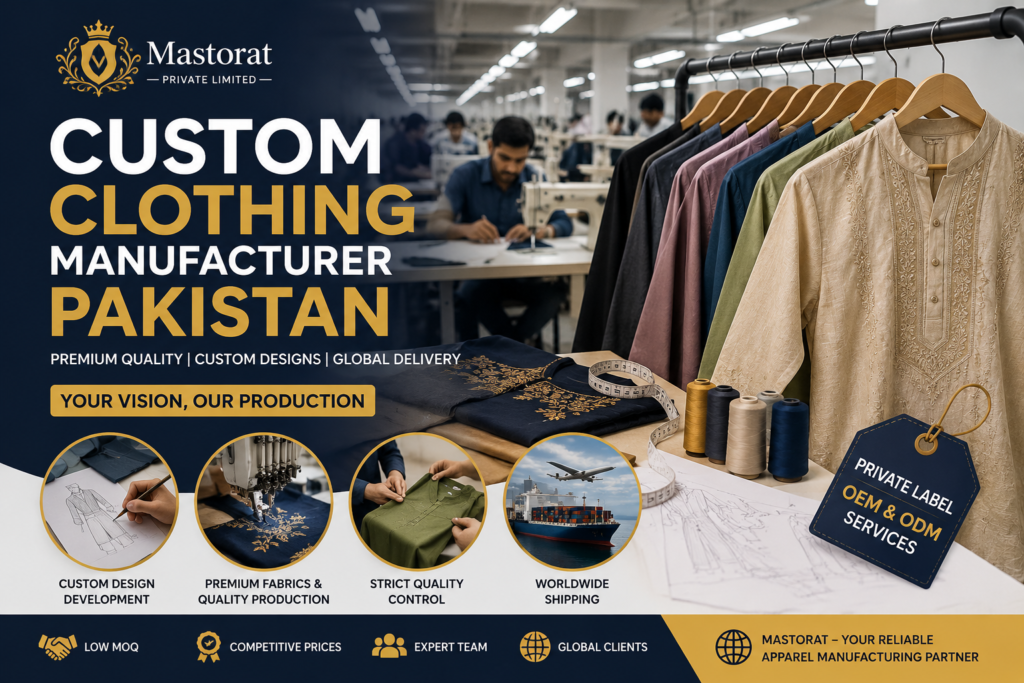 Custom Clothing Manufacturer Pakistan | Mastorat