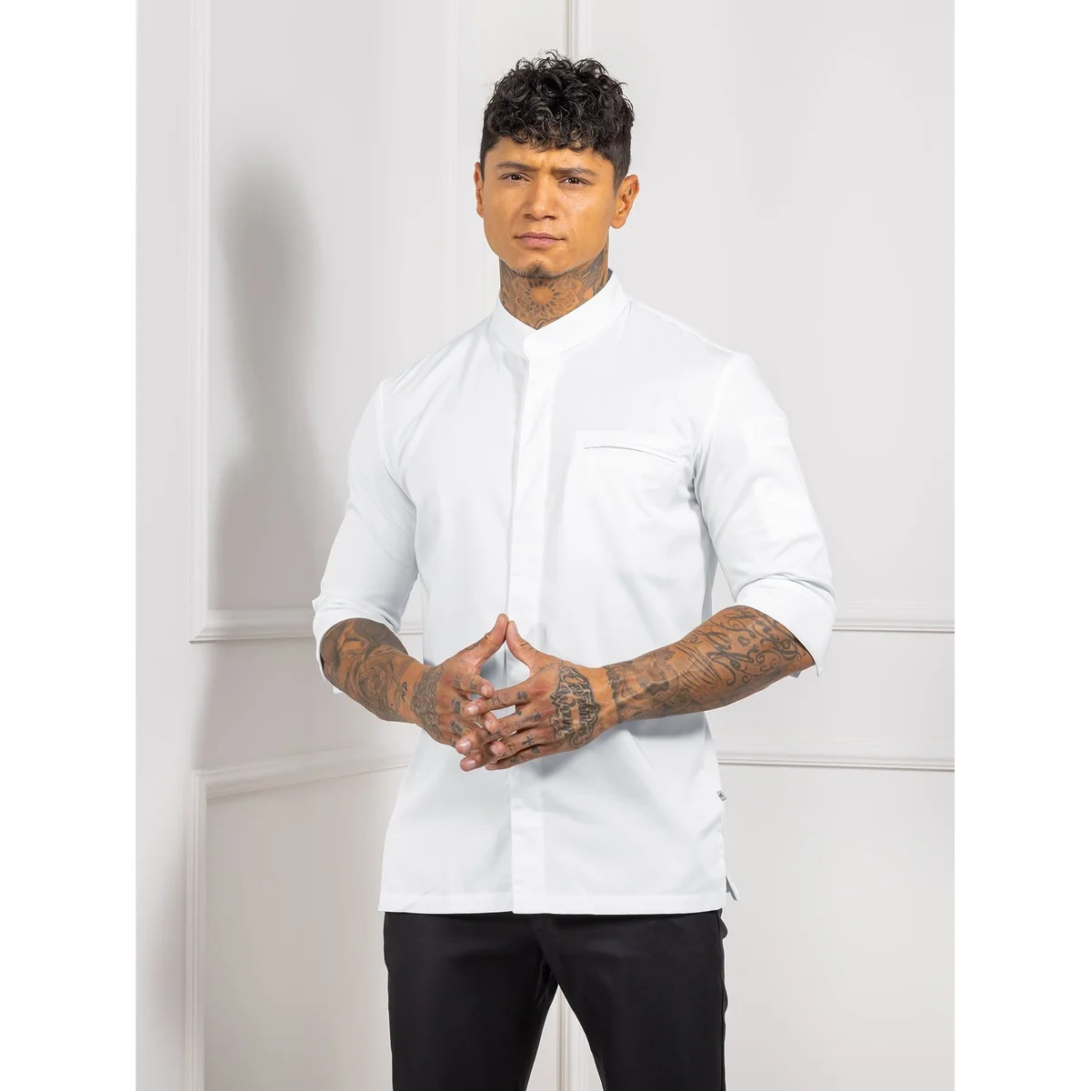Fabian White Men’s Chef Jacket | Slim Fit | Mastorat