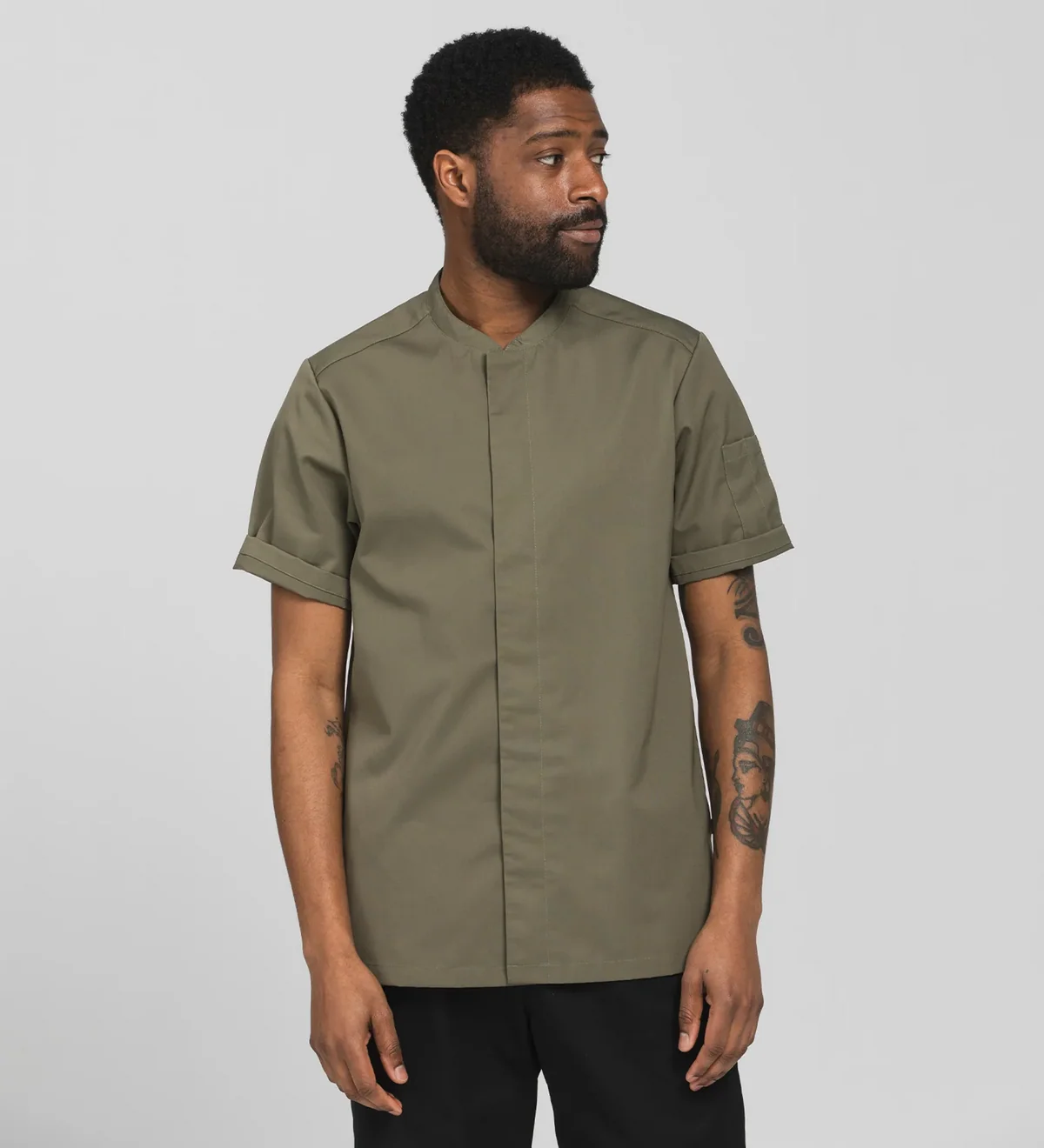 1097 Chef Shirt Smart Unisex Olive Green | Mastorat