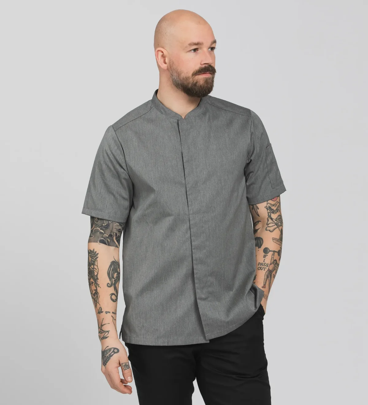1097 Chef Shirt Smart Unisex Grey Melange | Mastorat