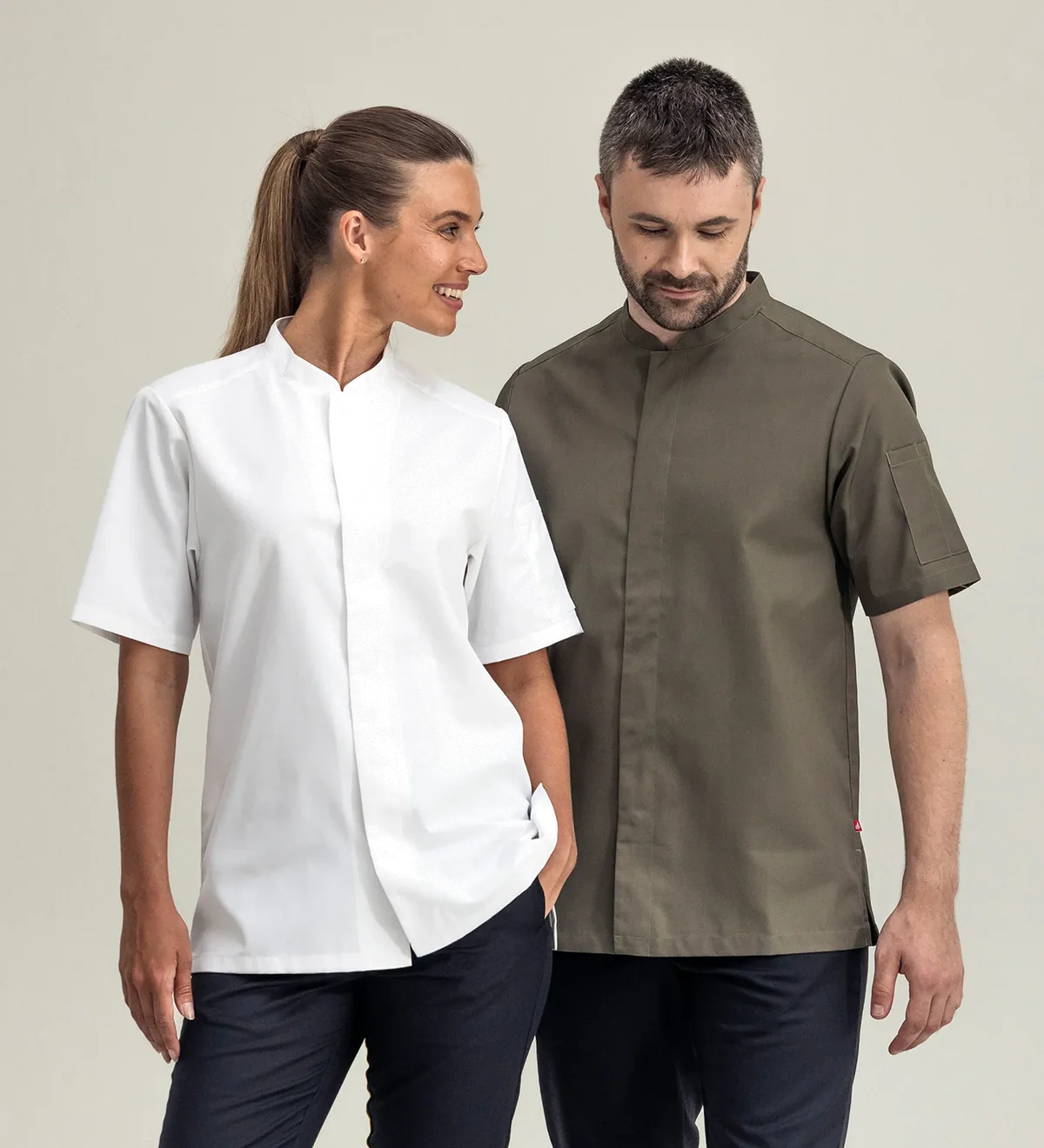 1097 Chef Shirt Smart Unisex Olive Green | Mastorat