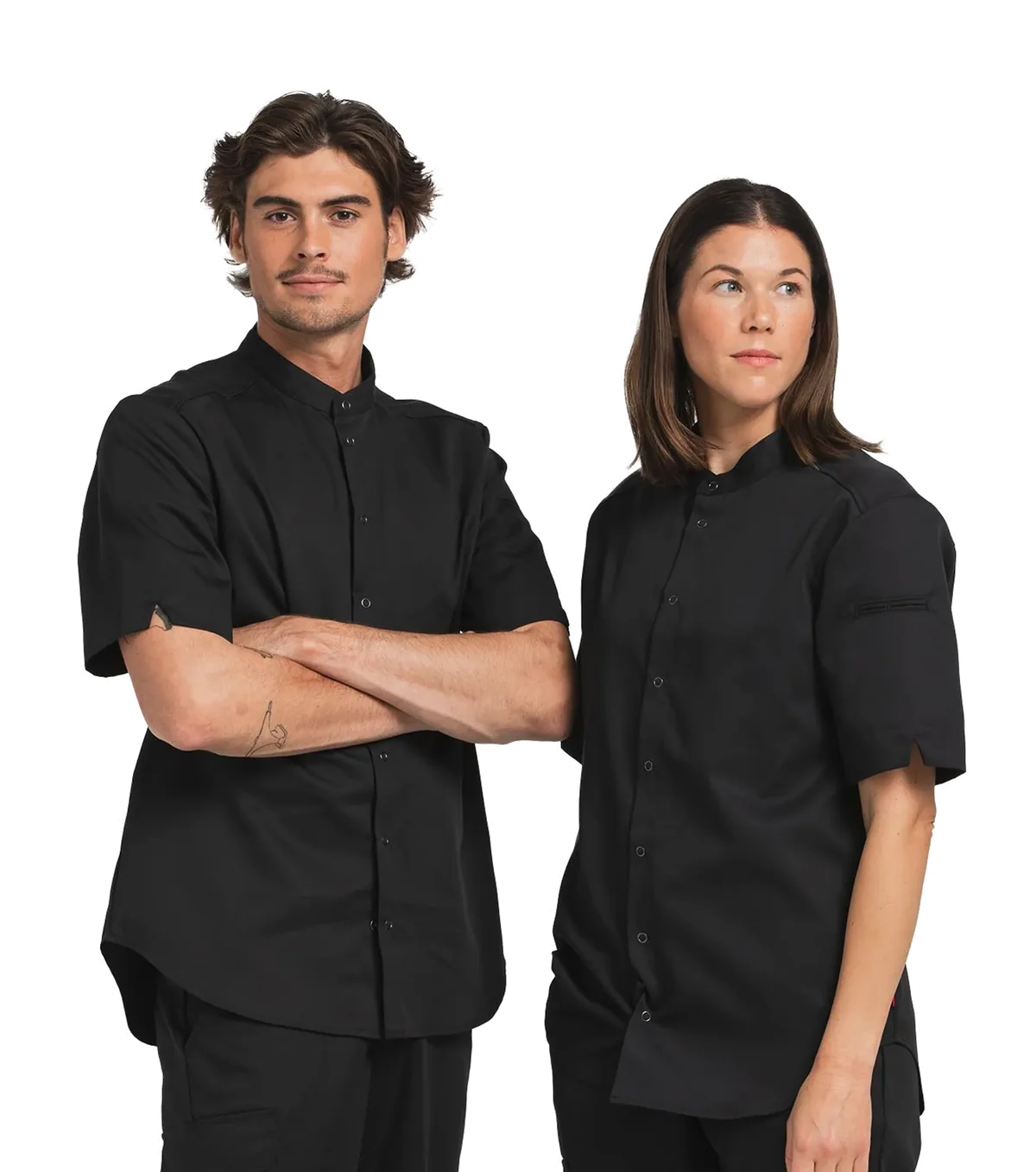1115 Smart Unisex Black Chef Shirt | Mastorat