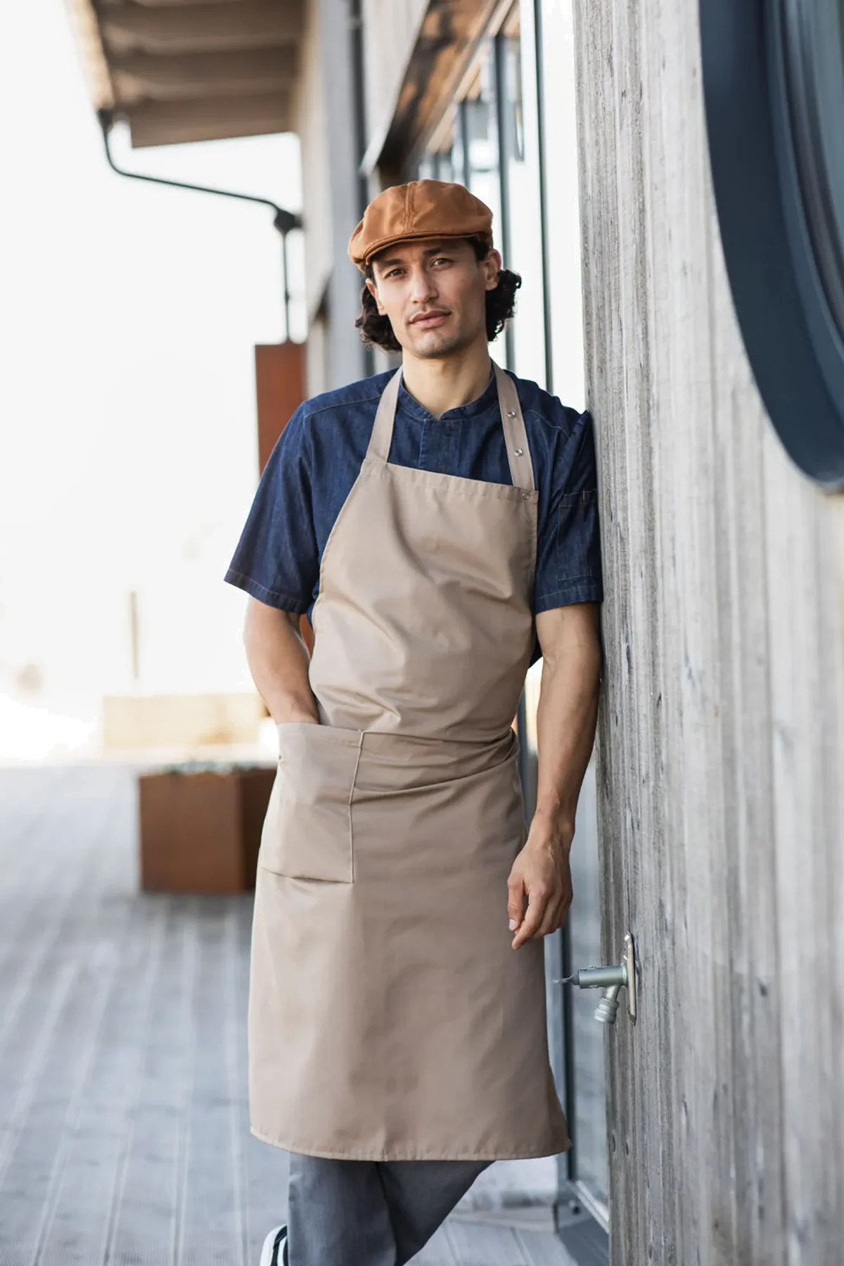 4579 Bib Apron Khaki | Chef Apron | Mastorat