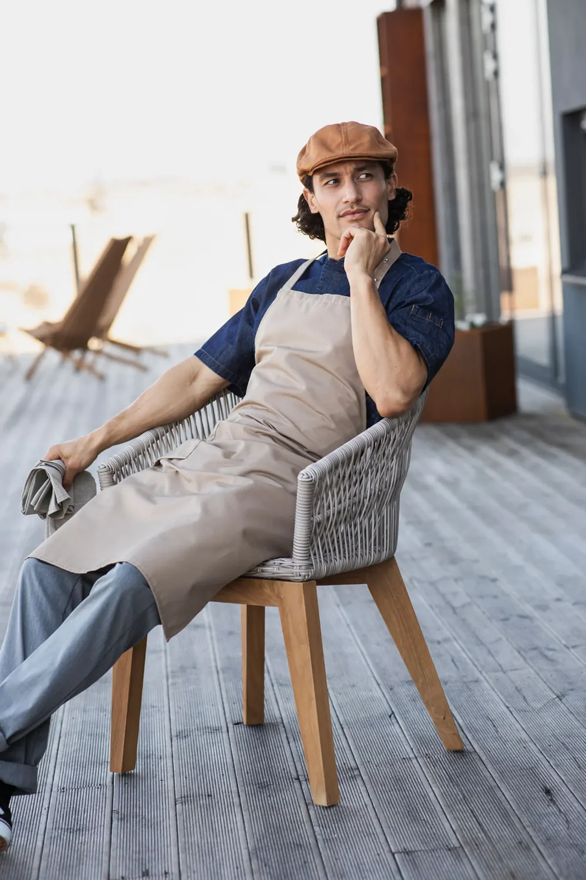 4579 Bib Apron Khaki | Chef Apron | Mastorat