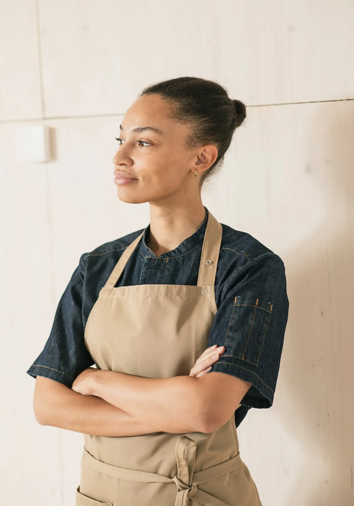 4579 Bib Apron Khaki | Chef Apron | Mastorat