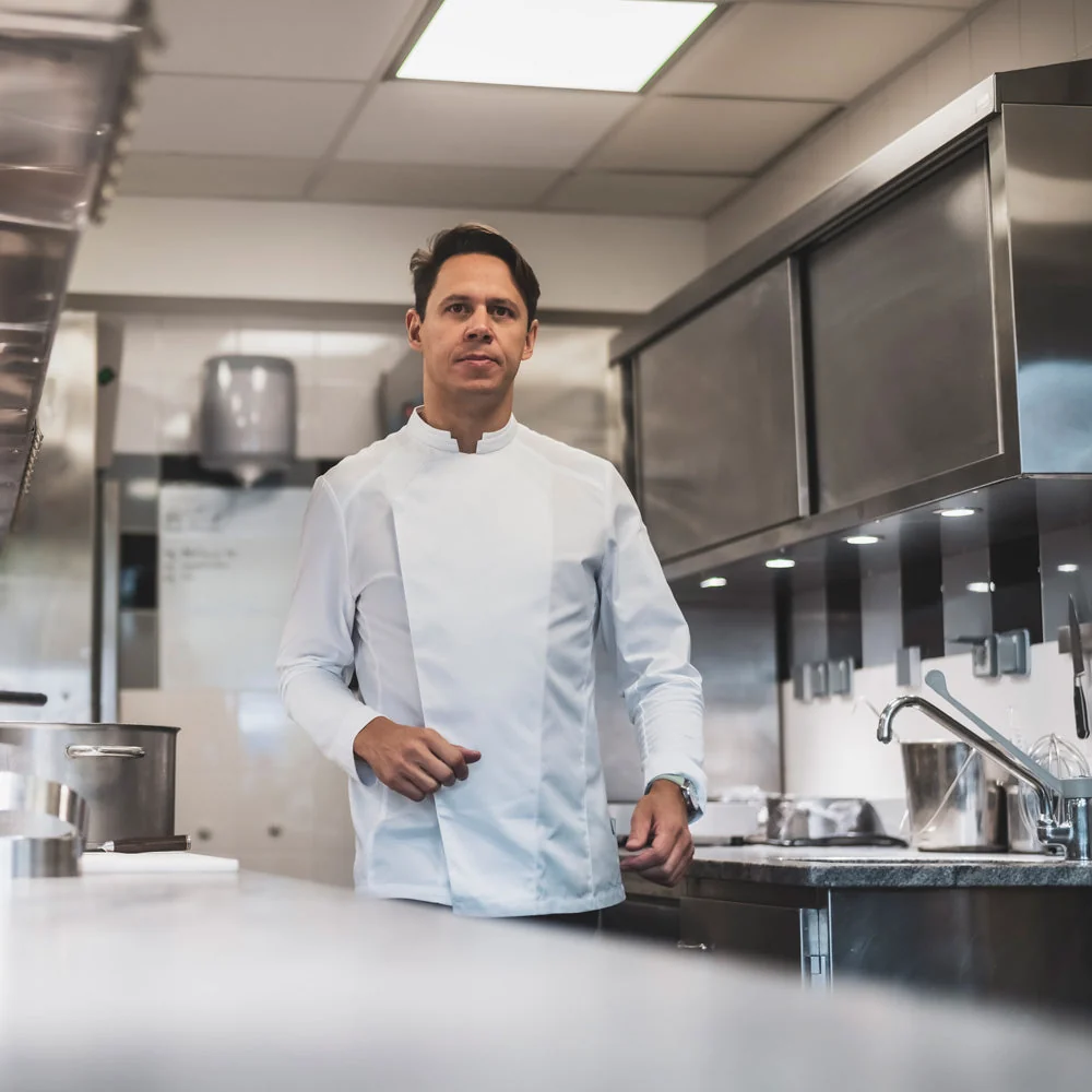 Lemongrass2 Men's Long Sleeve Chef Coat | Mastorat