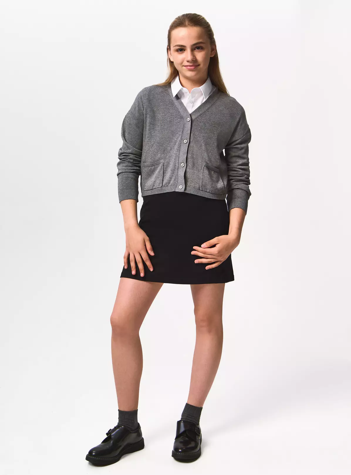 Grey V-Neck Cardigan 13 Years – School Uniform UK