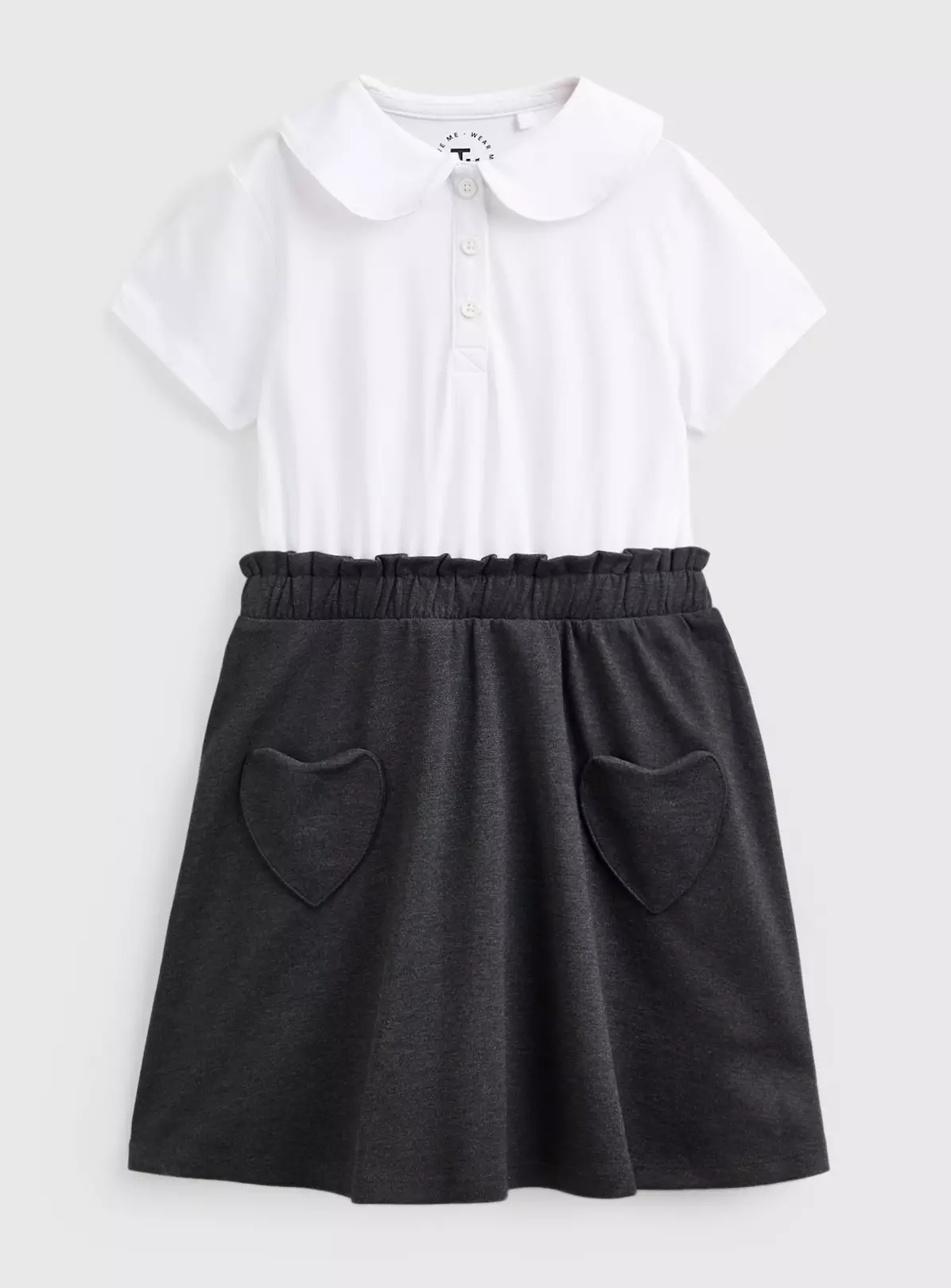 White & Grey Heart Pocket Dress 4 Years | School Uniform UK