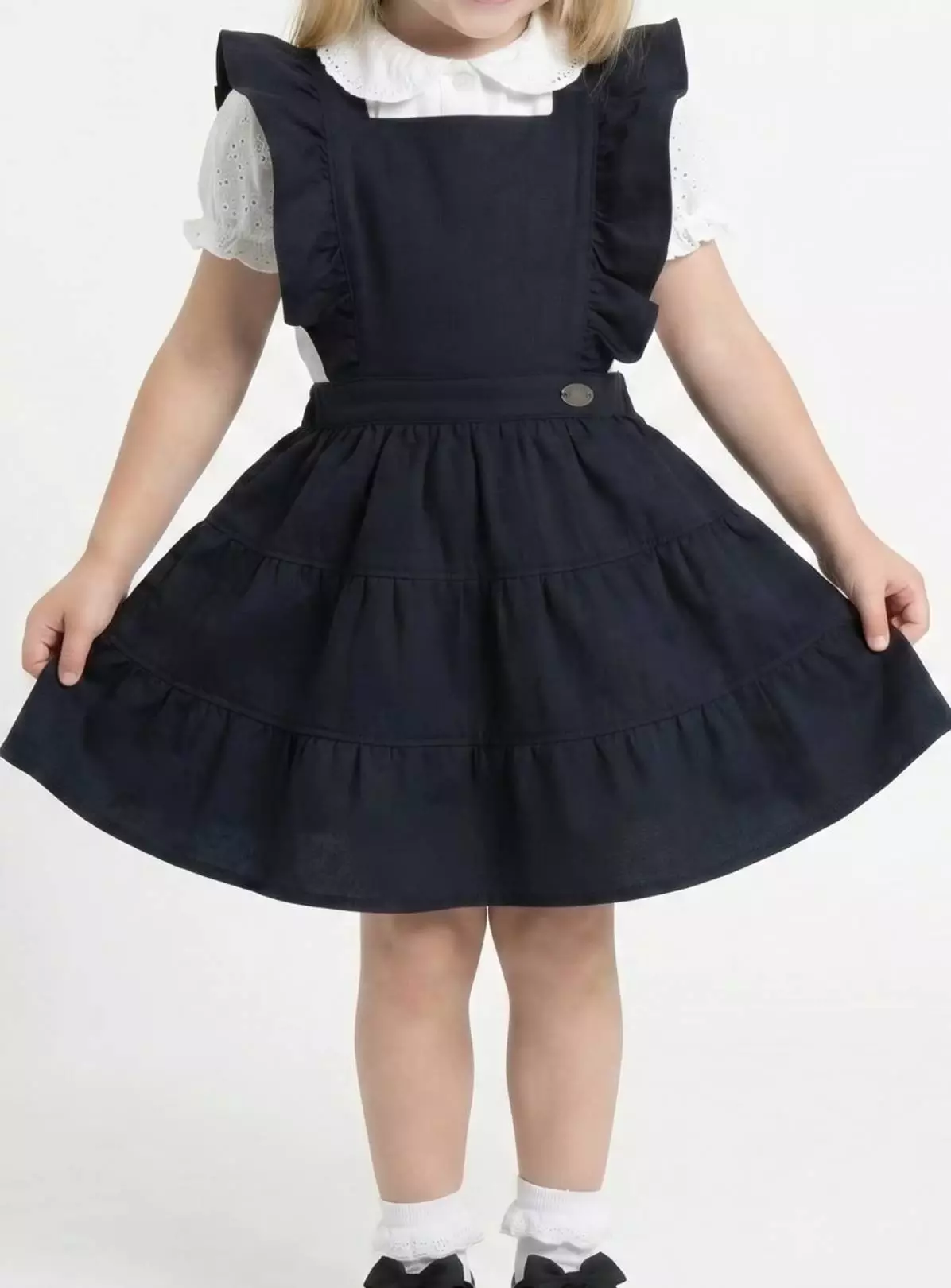 LELLI KELLY Bryony Tiered Pinafore Dress Navy 6–7 Years