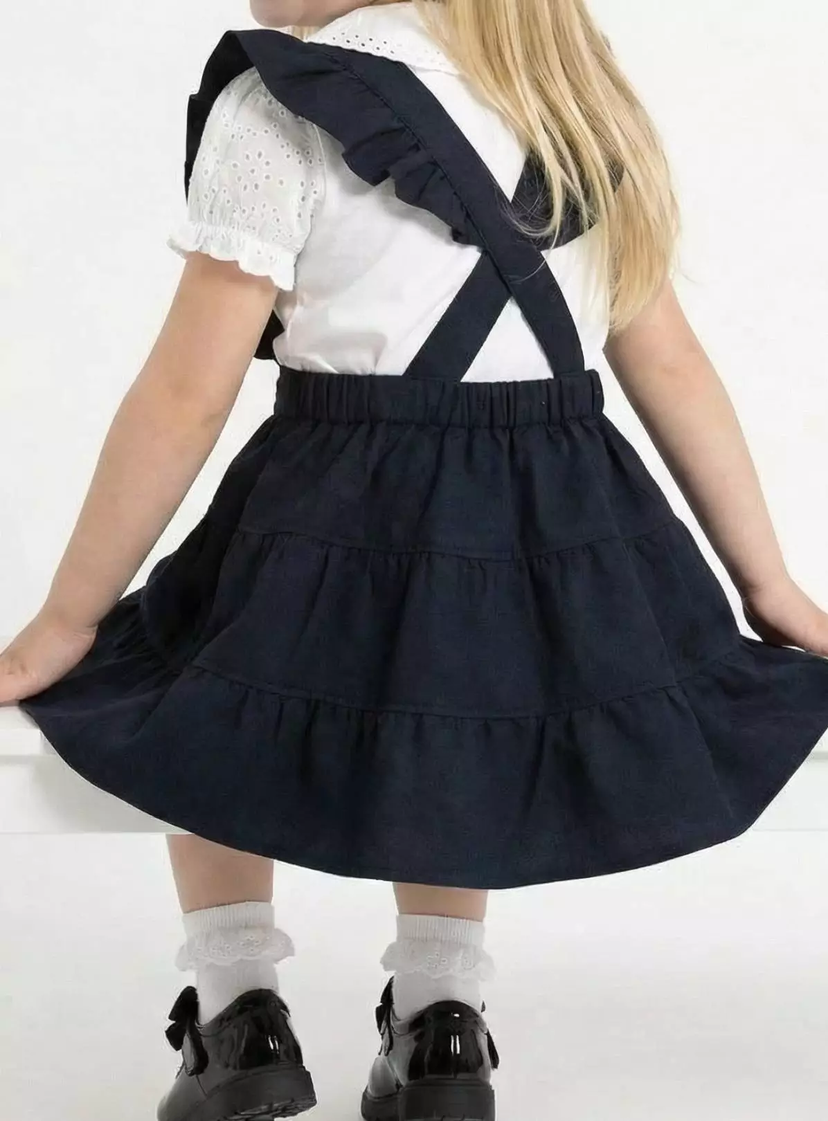 LELLI KELLY Bryony Tiered Pinafore Dress Navy 6–7 Years